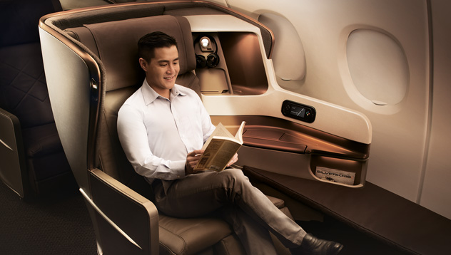 Classe executiva Singapore no Boeing 777: Nova York – Frankfurt